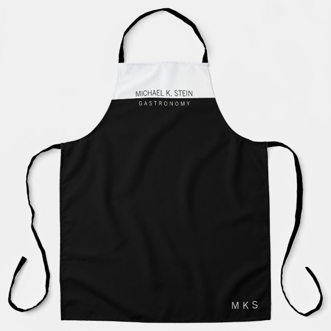 Professional (gastronomy) half-black half-white apron (Front)