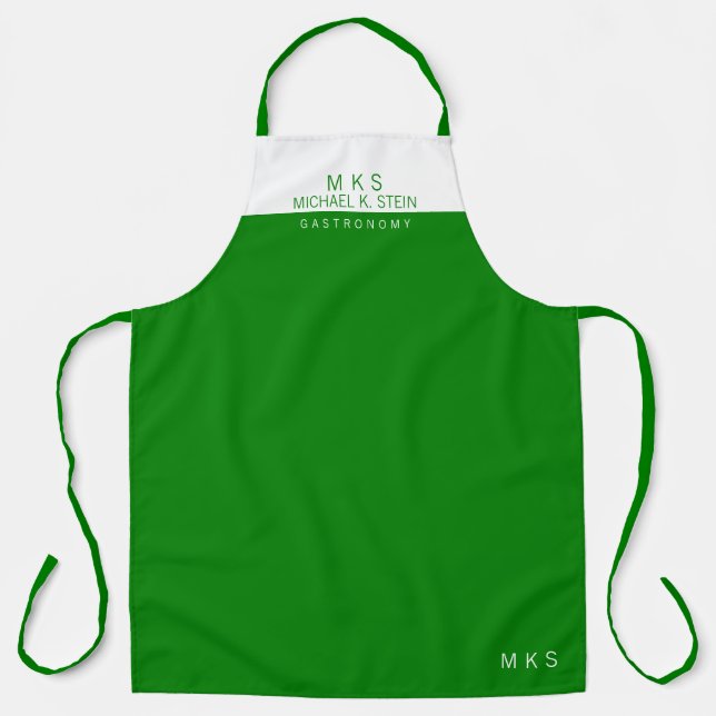 professional (gastronomy) half-green half-white apron (Front)