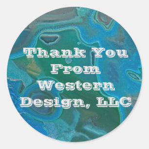 Professional Gemstone Photo Business Thank You Classic Round Sticker