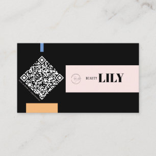 Professional Geometric Tricolor QR code Business Card