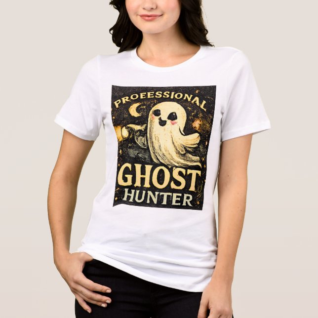 Professional Ghost Hunter Funny Halloween Graphic  Tri-Blend Shirt (Front)