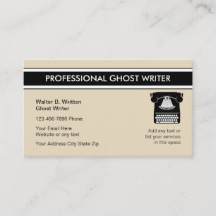 Professional Ghost Writer Business Cards