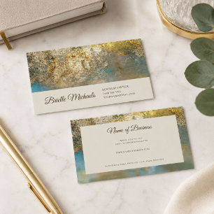 Professional Gilded Gold Foil Elegant Script Business Card