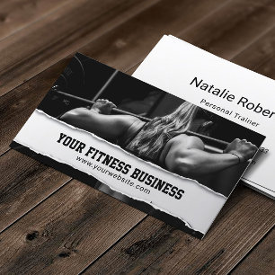Professional Girl Personal Trainer Fitness Business Card