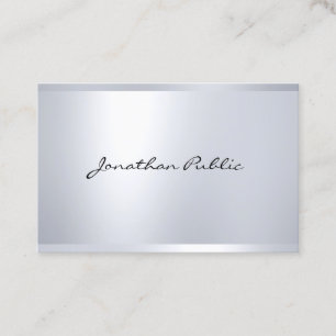 Professional Glam Silver Creative Modern Plain Top Business Card