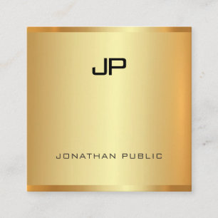 Professional Glamour Faux Gold Modern Elegant Square Business Card