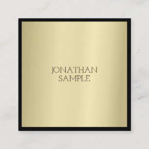 Professional Glamour Gold Elegant Minimalist Plain Square Business Card