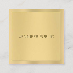 Professional Glamour Gold Look Modern Elegant Square Business Card