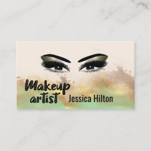 Professional glamourous calligraphy makeup artist business card