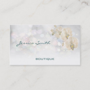 Professional glamourous elegant bokeh orchid business card