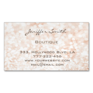 Professional glamourous elegant chic bokeh sparkle magnetic business card