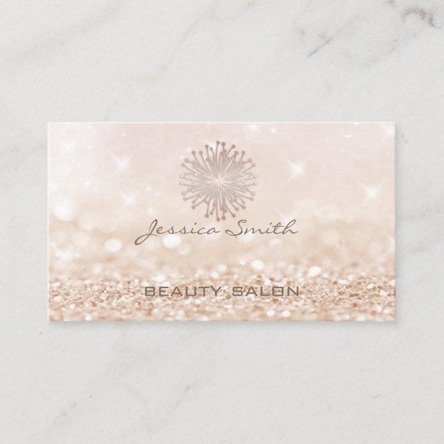 Professional glamourous modern elegant bokeh business card (Front)