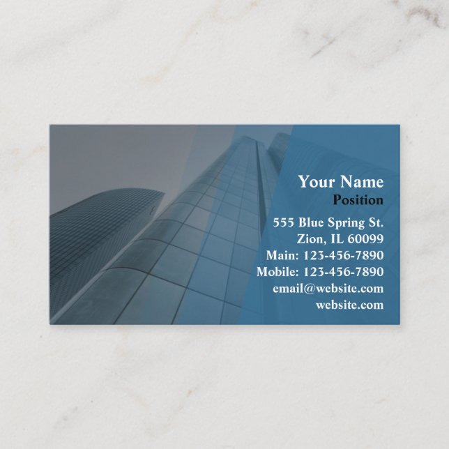 Professional Glass Building Business Card (Front)