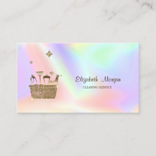 Professional Glitter Cleaning Tools Holographic Business Card
