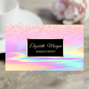 Professional Glitter Holographic Frame Bokeh Business Card