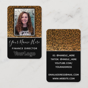 Professional Glitter Photo Custom Business Logo Business Card