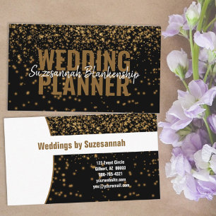  Professional Glowing Gold Glitter Black Custom  Business Card