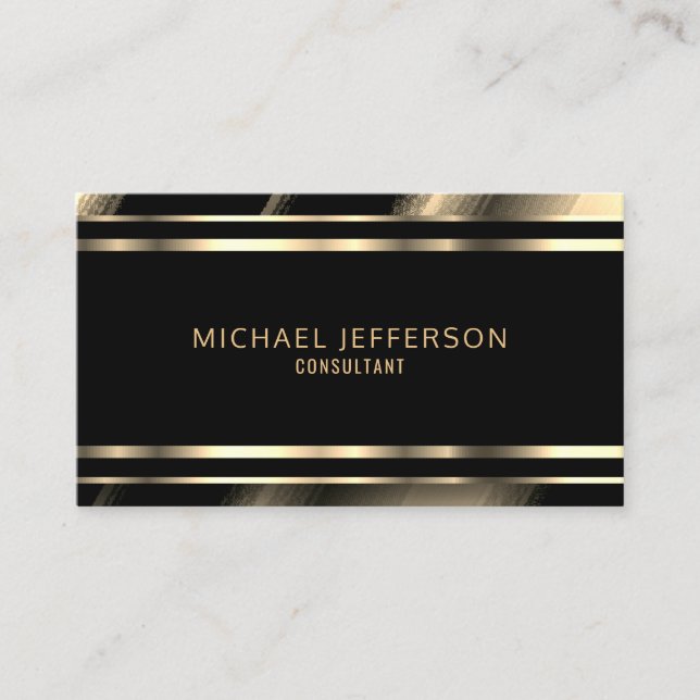Professional Gold and Black Business Card (Front)