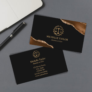 Professional Gold Attorney at Law Office Lawyer Business Card