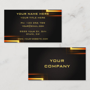 Professional Gold Black Business Card Choose Font