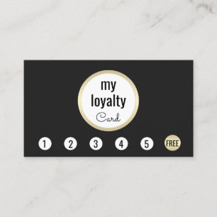 Professional Gold  Black Customer Loyalty 6 Punch Card