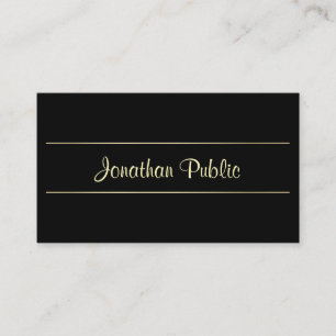 Professional Gold Black Design Elegant Creative Business Card