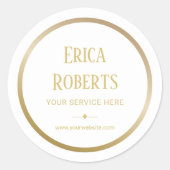 Professional Gold Border Business Promotional Classic Round Sticker (Front)