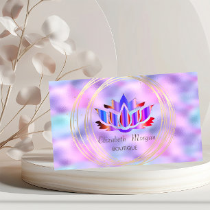Professional Gold Circles Lotus Holographic Business Card