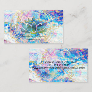 Professional,Gold Circles Lotus Opal Holographic Business Card
