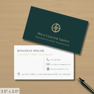Professional Gold Compass Logo Business Card