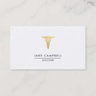 Professional Gold Doctor Medicine Symbol Business Card