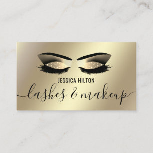 Professional gold foil lashes & makeup business card