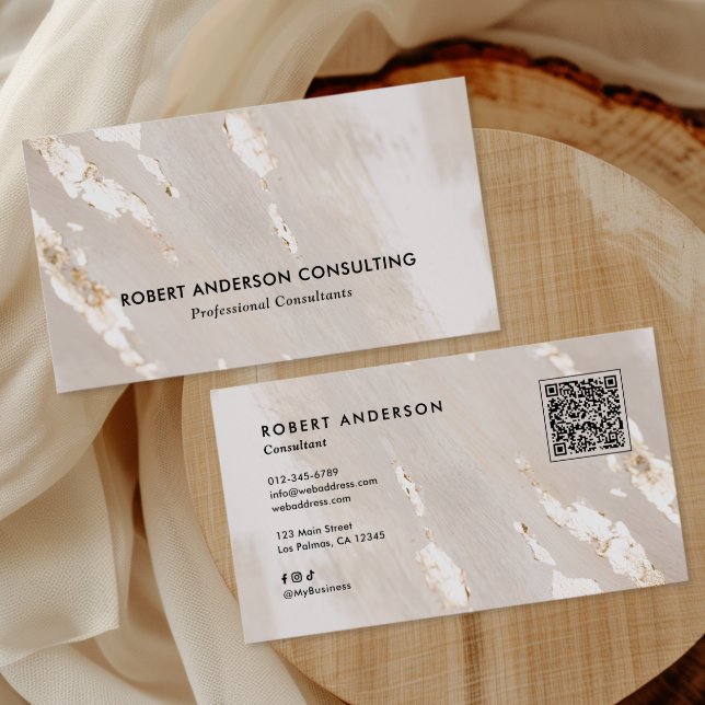 Professional Gold Foil QR Code & Social Media Business Card (Creator Uploaded)