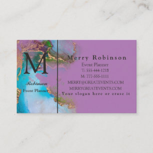 Professional Gold Lavender Marble Business Card