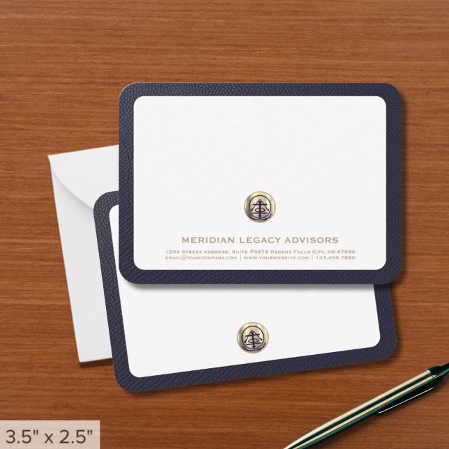 Professional Gold Logo Business Note Card (Professional Gold Logo Note Cards
)