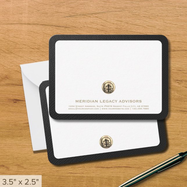Professional Gold Logo Business Note Card (Creator Uploaded)