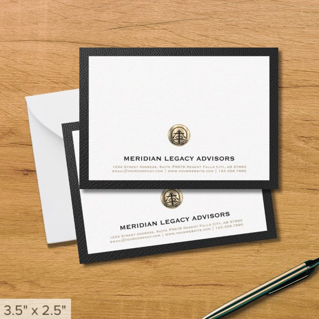 Professional Gold Logo Business Note Card (Creator Uploaded)
