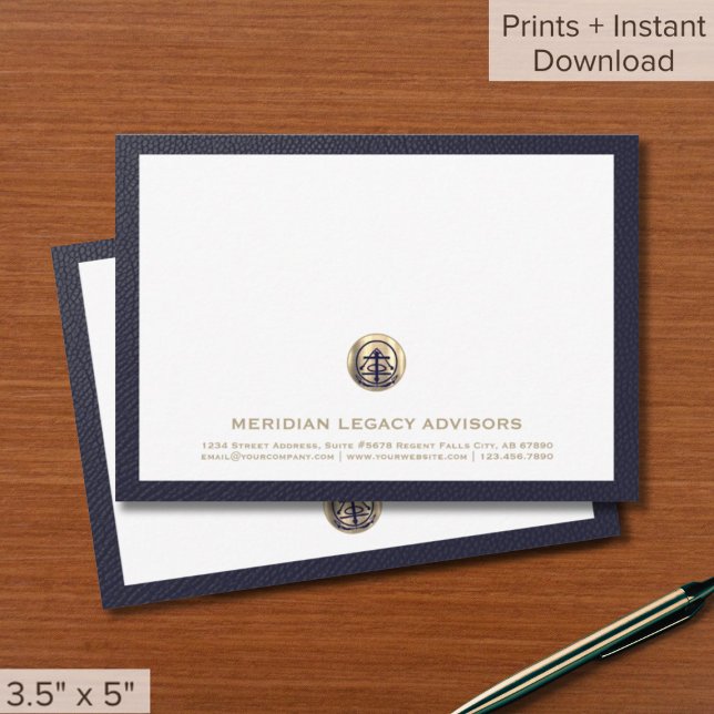 Professional Gold Logo Business Note Cards (Professional Gold Logo Business Cards Print and Digital Download Formats)