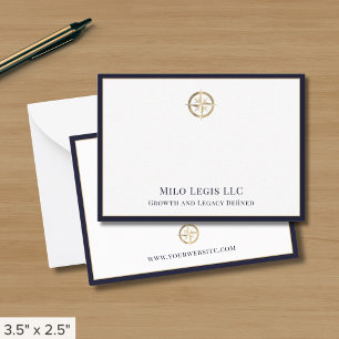 Professional Gold Logo Navy Blue Border Card