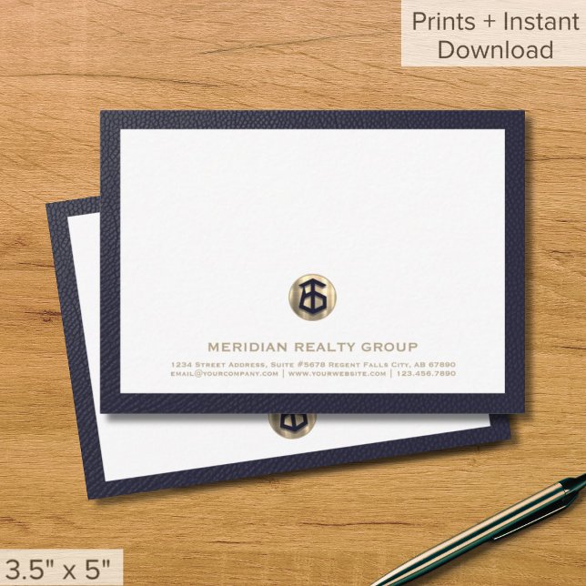 Professional Gold Logo Real Estate Note Cards (Creator Uploaded)