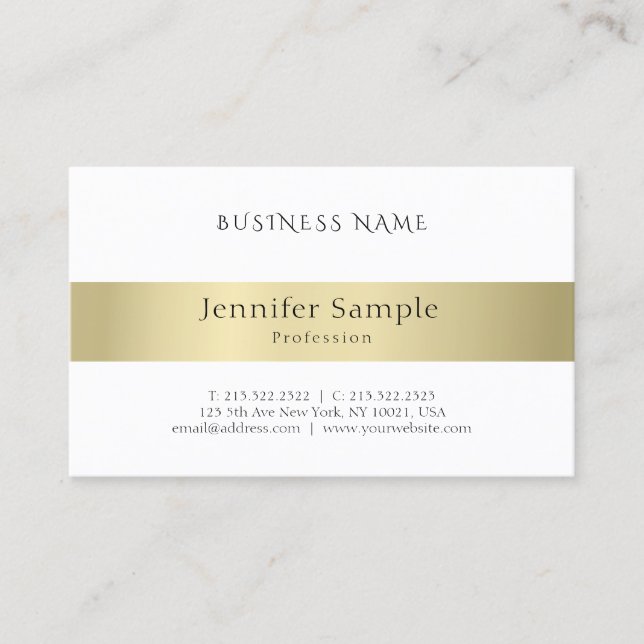 Professional Gold Look Minimalist Elegant Modern Business Card (Front)
