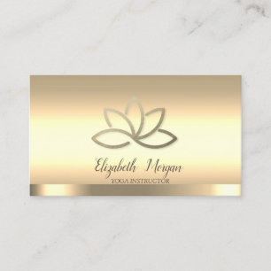 Professional Gold Lotus Flower Yoga Instructor Business Card