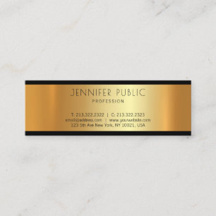 Professional Gold Modern Elegant Glamourous Plain Mini Business Card