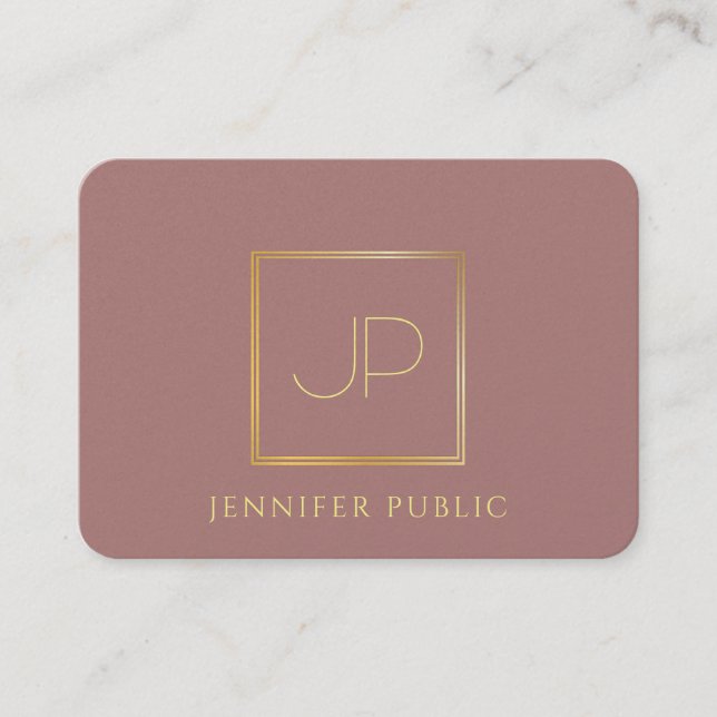 Professional Gold Monogram Modern Template Luxury Business Card (Front)