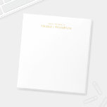 Professional Gold Notepad<br><div class="desc">Professional Notepad features custom name and text in gold classic serif font style on white background.
Please note: The foil details are simulated in the artwork. No actual foil will be used in the making of this product.</div>