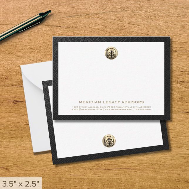 Professional Gold Seal Logo Business Note Card (Creator Uploaded)