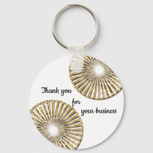 Professional Gold Thank You for Your Business Key Ring