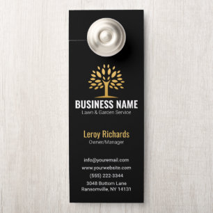 Professional Gold Tree Lawn and Garden Service Door Hanger
