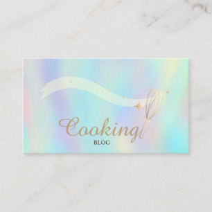 Professional,Gold Whisk,Cooking Holographic Business Card