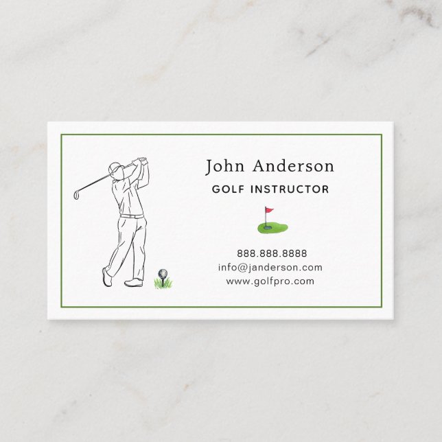 Professional Golf Coach Business Card (Front)